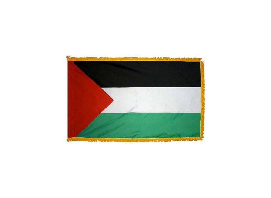 Palestine Flag with Polesleeve & Fringe