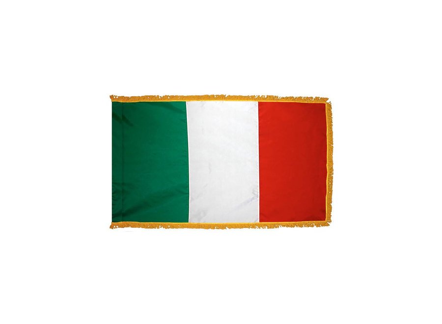 Italy Flag with Polesleeve & Fringe