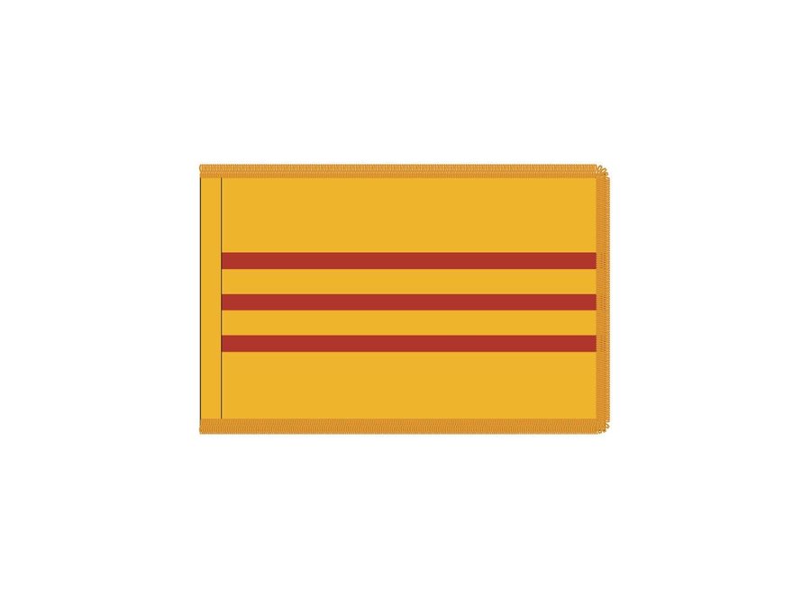 South Vietnam Flag with Polesleeve & Fringe