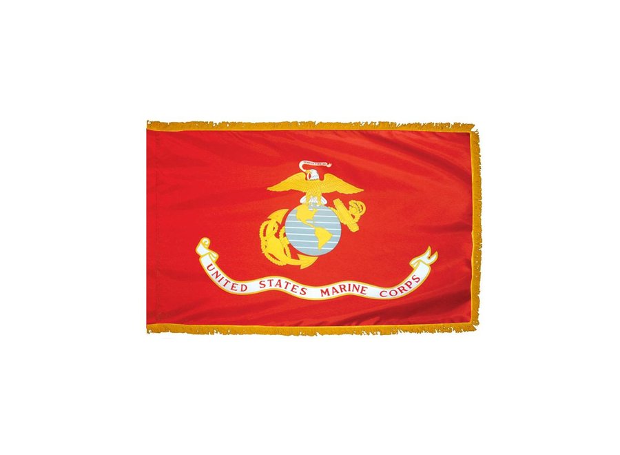 Marine Corps Flag with Polesleeve & Fringe