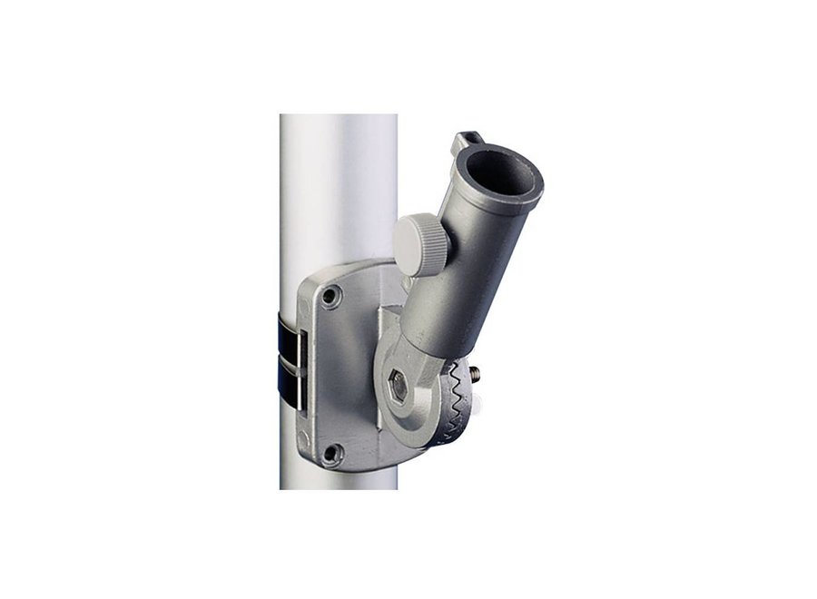 White Deluxe Adjustable Bracket for 1 in. Diameter Flagpole