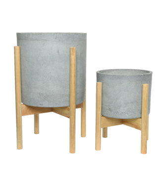 Cache pot argile - gris clair (petit) 9,5"