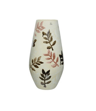 Vase céramique feuille blanc 17"