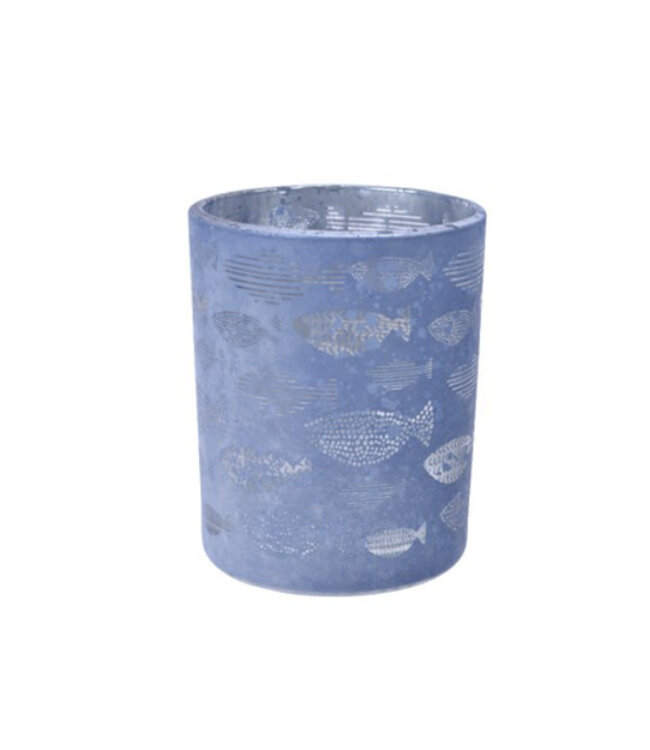 Voltive en verre poisson bleu
