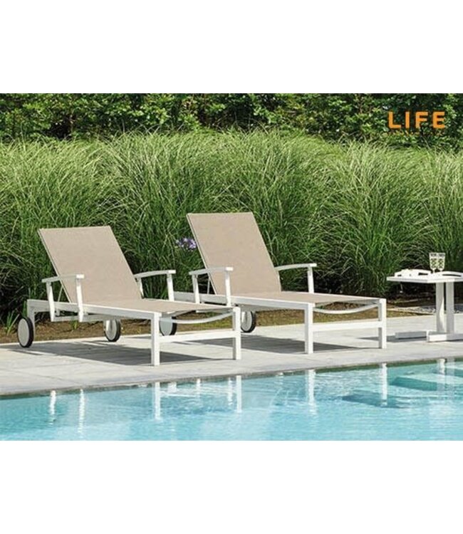 Chaise longue Anabel blanc taupe | Le parfait bain de soleil