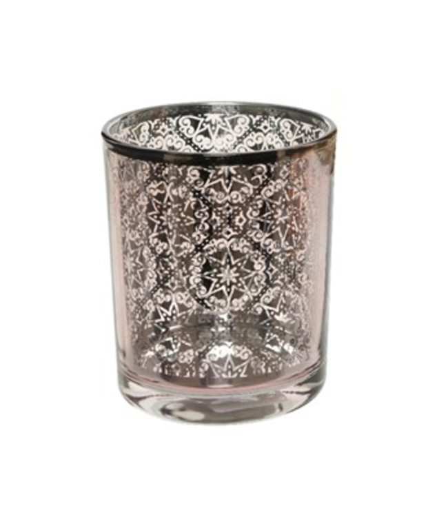 Voltive en verre motif argent 3 po