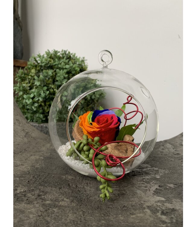 Rose éternelle à suspendre