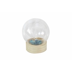 Terrarium rond avec base de bois 6 po