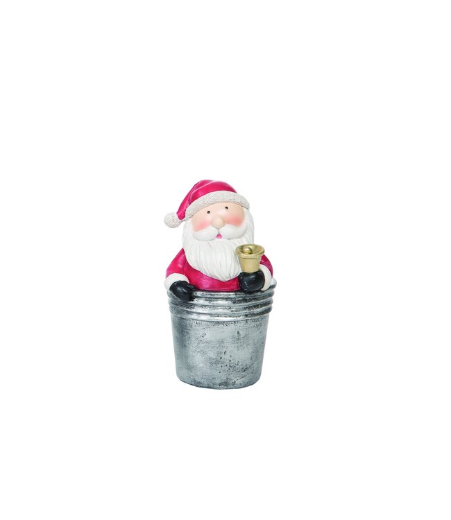 Père Noël dans seau avec cloche
