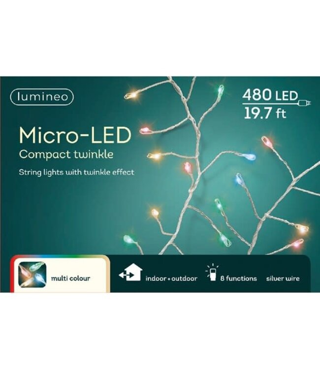 Lumière led twinkle micro 480L multi couleurs (19.7 pieds)