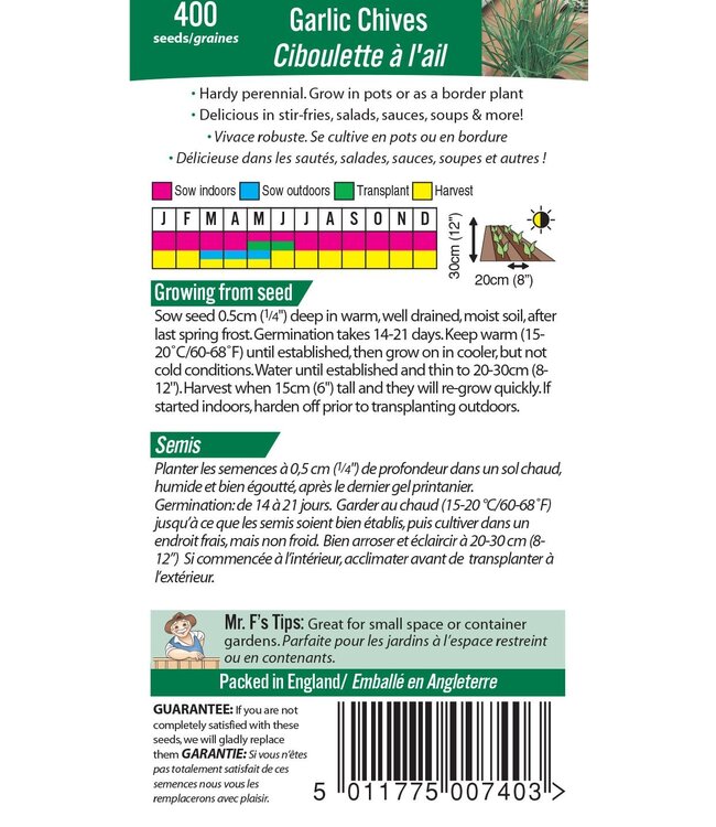 Mr. Fothergill's Ciboulette à l’ail