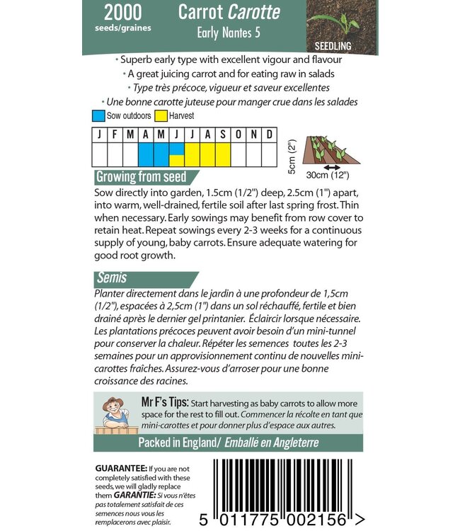 Mr. Fothergill's Carotte early Nantes 5