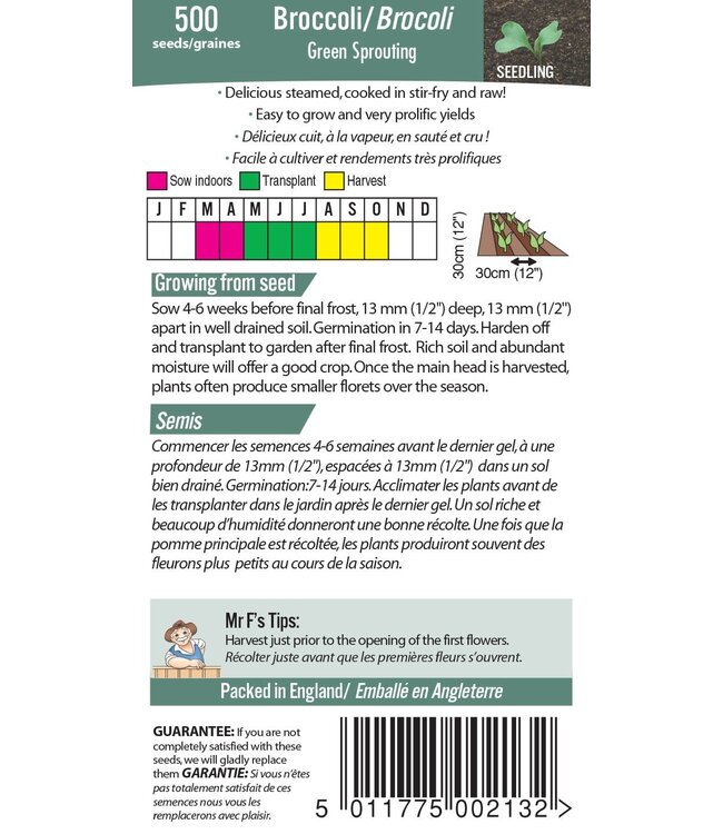 Mr. Fothergill's Brocoli Green Sprouting