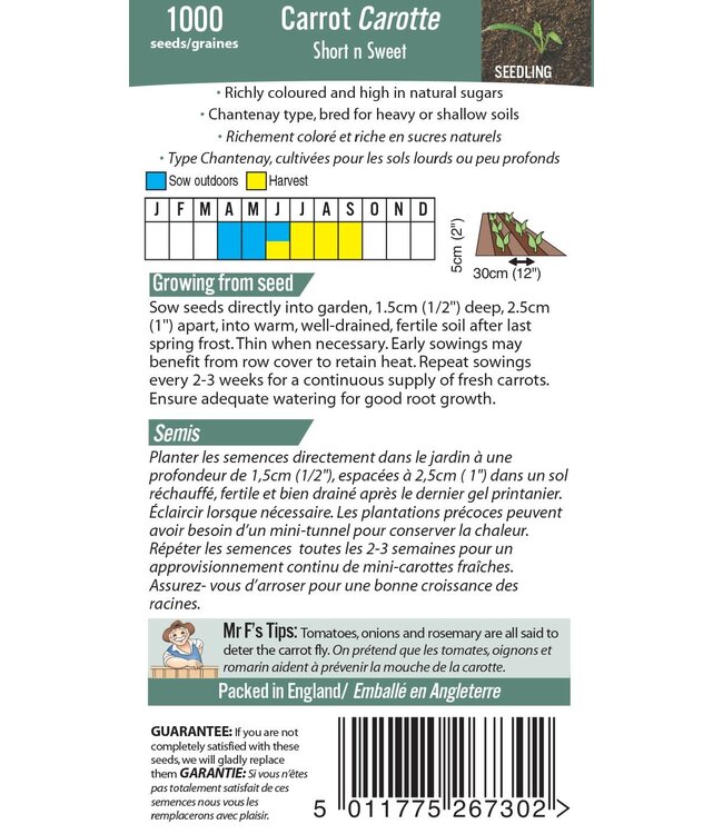 Mr. Fothergill's Carotte Short n Sweet
