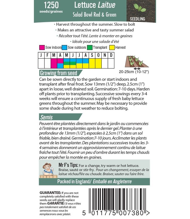 Mr. Fothergill's Laitue Salad Bowl Red & Green