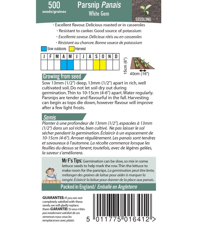 Mr. Forthergill's Panais White Gem