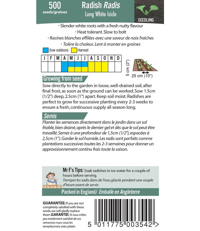 Mr. Forthergill's Radis Long White Icicle