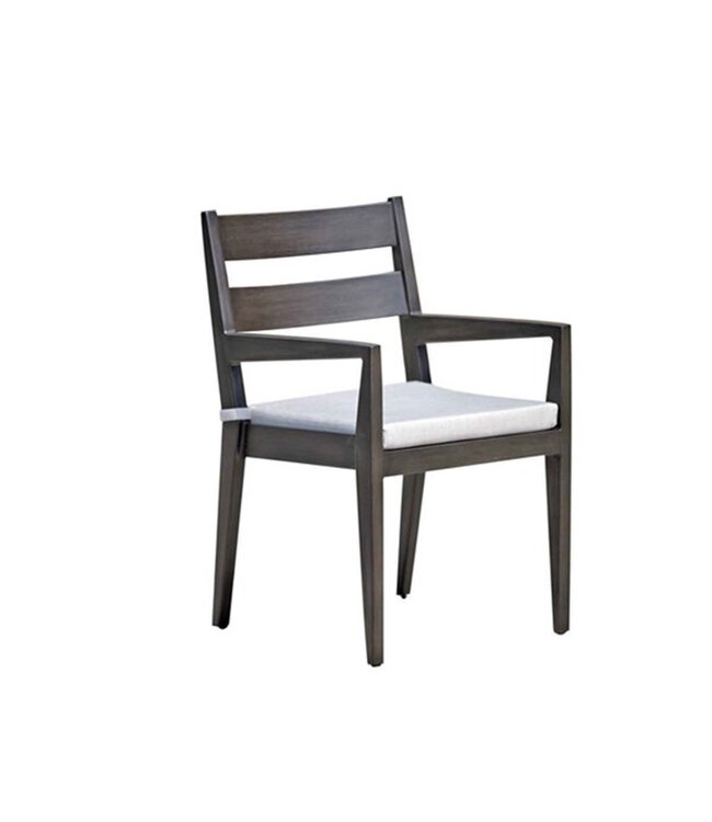 Chaise à diner avec bras Lucia Ash Grey | Lignes modernes et contemporaines
