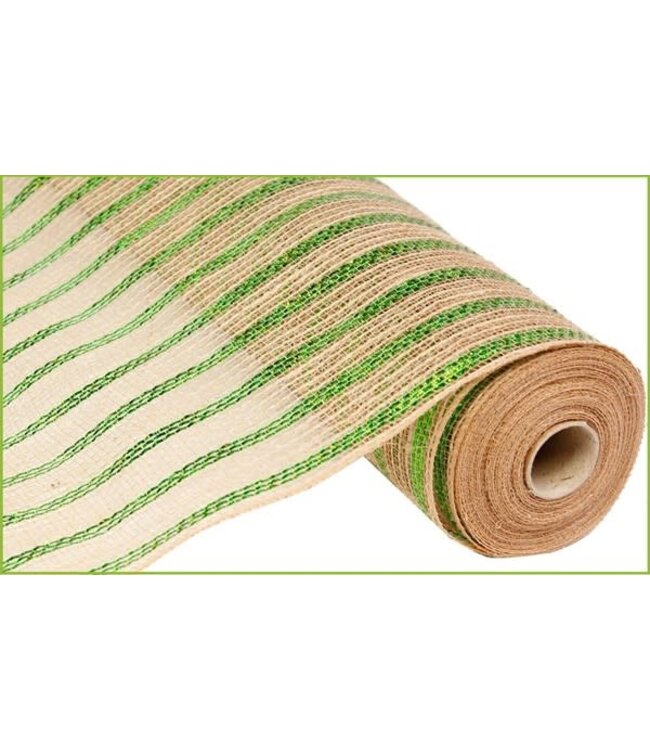 Ruban jute naturel et vert