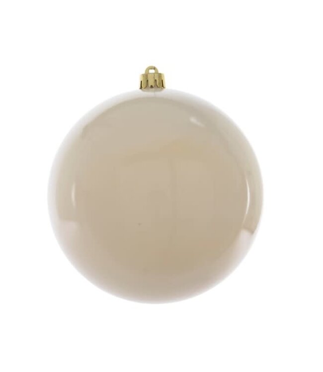 Boule plastique blanc laine uni brillant 20cm