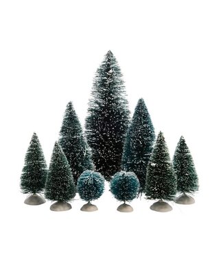 Ensemble de 9 sapins enneigés