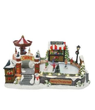 Paysage enfant sur patinoire polyresine avec LED