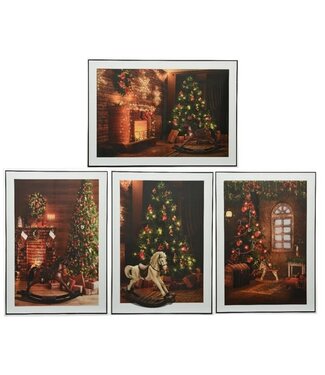 Peinture sapin de noël et cheval de bois