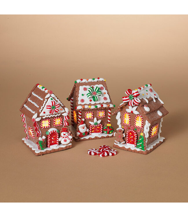 Maison pain d'épices lumière personnage Père-Noël 5,5 po