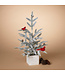 Sapin enneigé avec cardinal dans pot 24po H