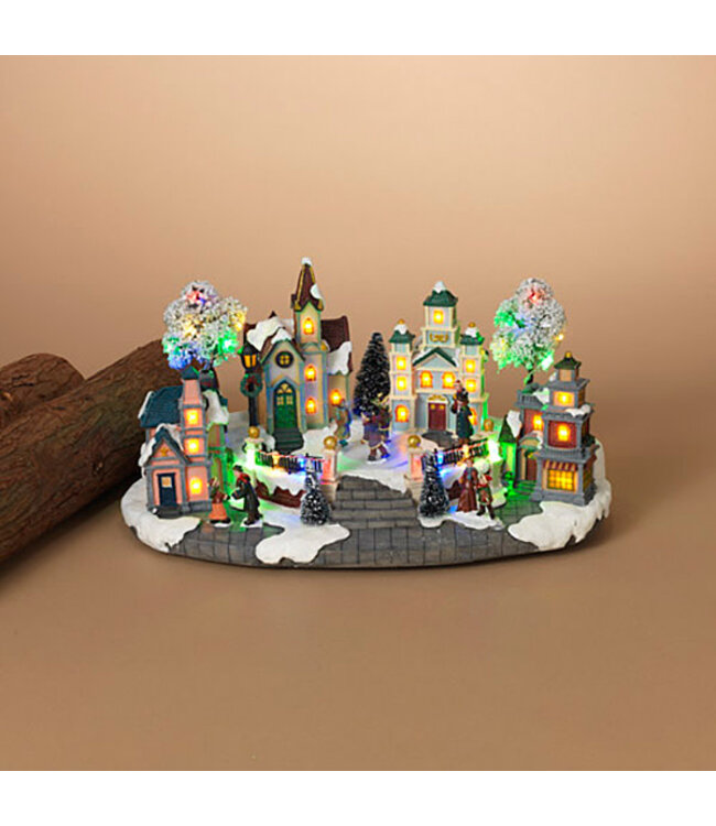 Village patinoire lumière musical 15,35 po