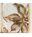 Ruban métallique blanc ivoire/or poinsettia 2,5 po x10 vg