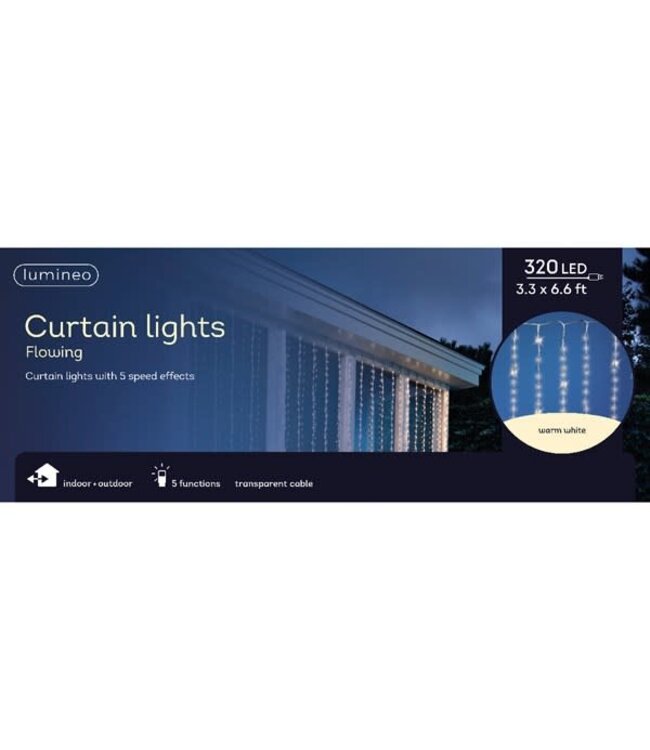 Rideau lumineux LED fixe fils transparant