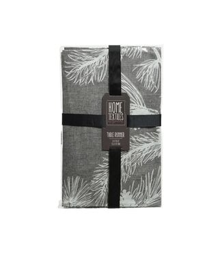 Chemin de table gris avec branche de sapin