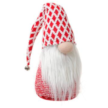 Père-Noël chapeau carrelé rouge et blanc