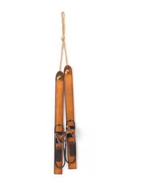 Ornement ski en bois suspendu 30 po