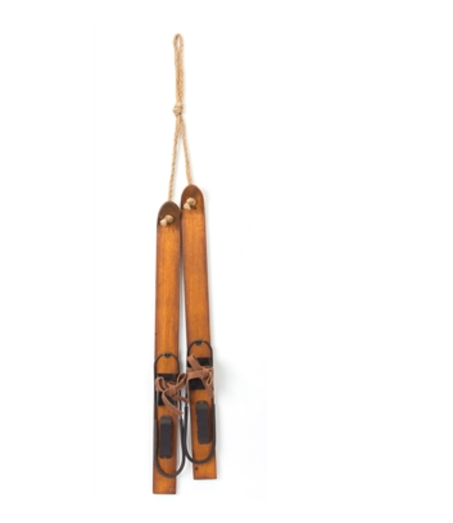 Ornement ski en bois suspendu 30 po