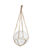 Terrarium rond suspendu style macramé