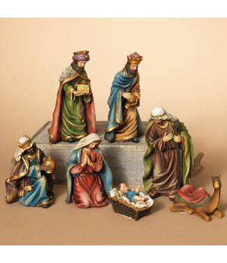 Ensemble de 7 personnages de crèche en résine