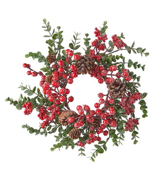 Mini couronne baies et eucalyptus givrée 14 po
