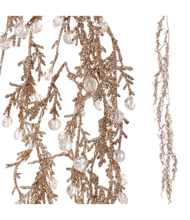 Guirlande or avec boules 6 pieds