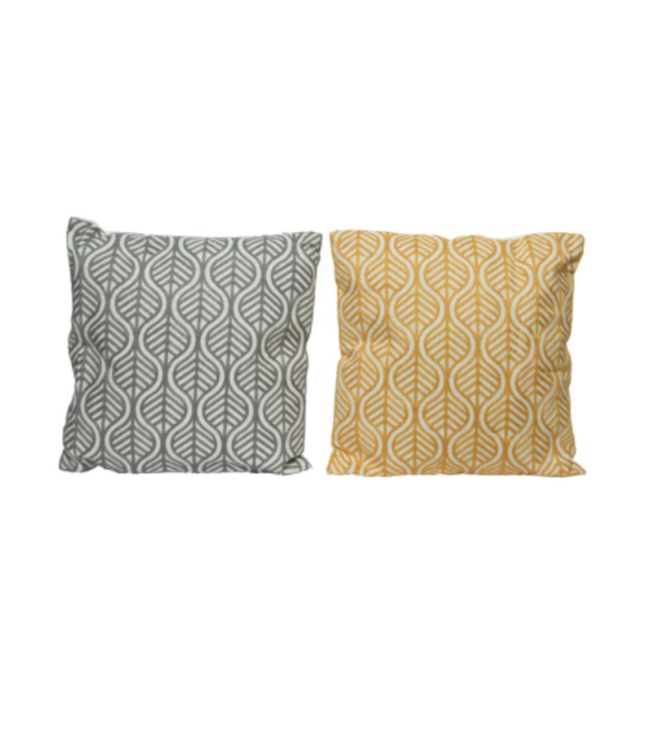 Coussin feuilles alignées