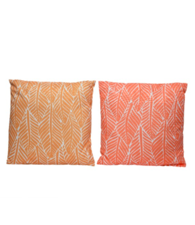Coussin motifs de feuilles verticales