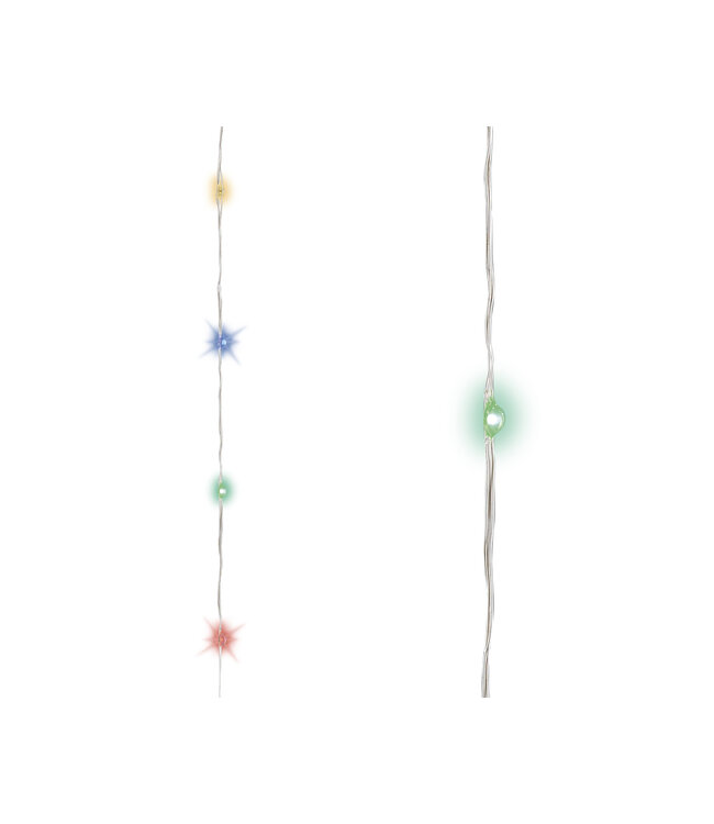 Lumières scintillantes LED fils argent multi-couleurs