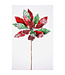 Tige de poinsettia rouge et vert givrée