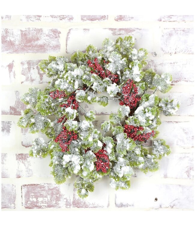 Mini couronne enneigée ivy et baies