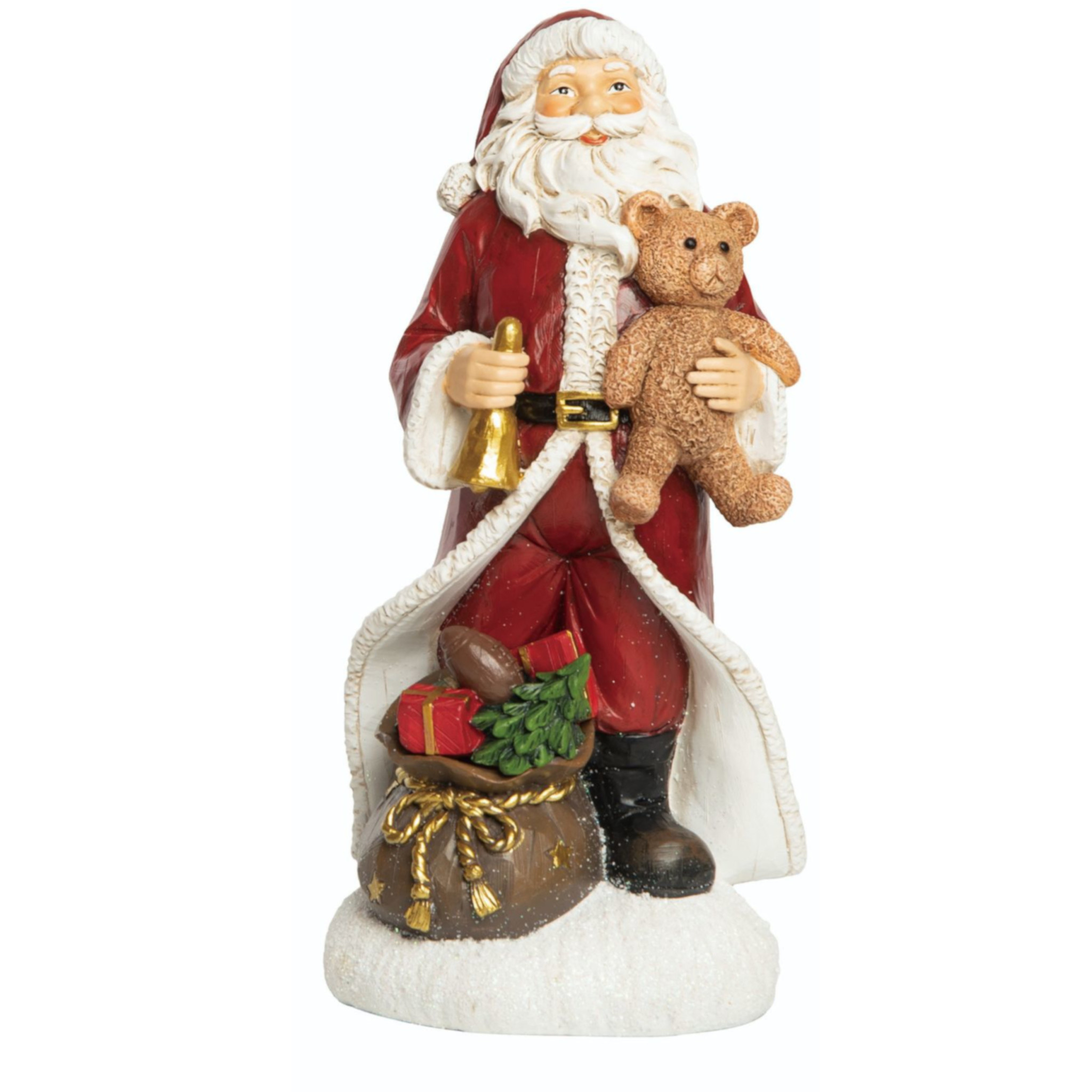 Figurine Père-Noël et ourson - Signé Garneau