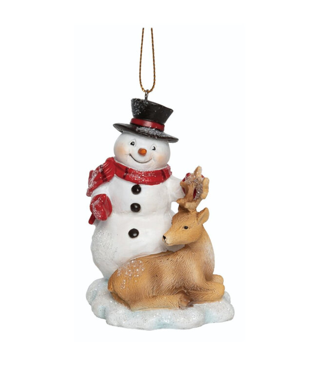 Ornement bonhomme de neige et renne