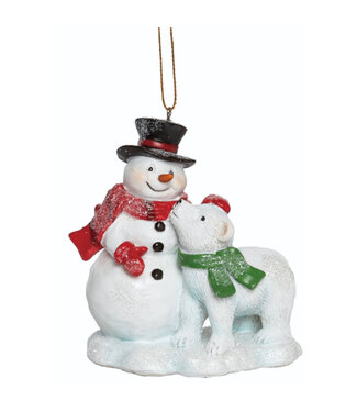 Ornement bonhomme de neige et ours