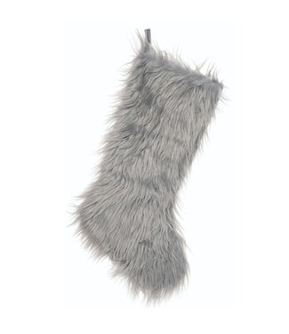 Bas de Noël fourrure grise