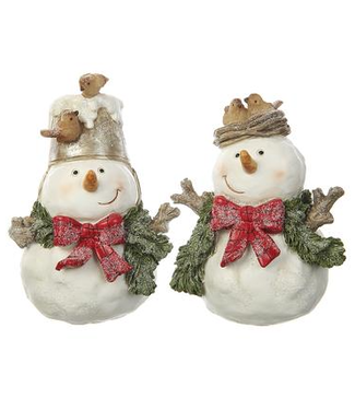 Bonhomme de neige avec boucle et oiseaux (2 ass.) 5 po